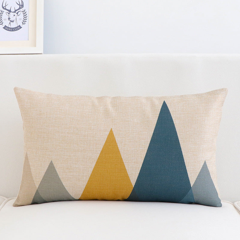 HKM-188627 Long Shape Cotton-Linen Blend Pillow Cover for Office and Car Use - Size 30x50cm