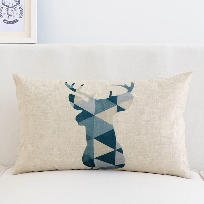 HKM-188627 Long Shape Cotton-Linen Blend Pillow Cover for Office and Car Use - Size 30x50cm