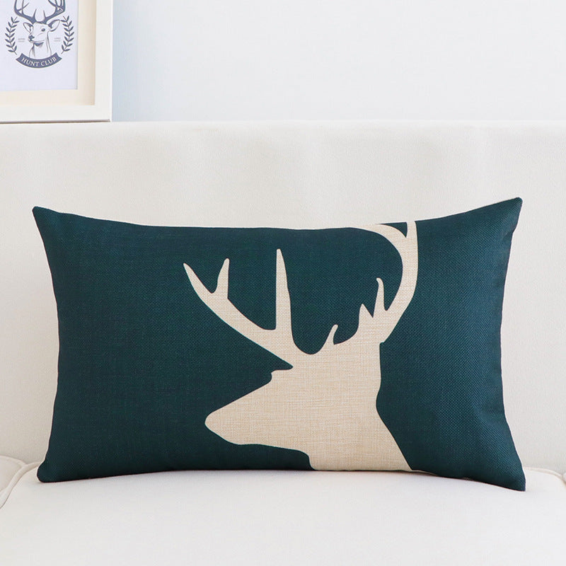 HKM-188627 Long Shape Cotton-Linen Blend Pillow Cover for Office and Car Use - Size 30x50cm