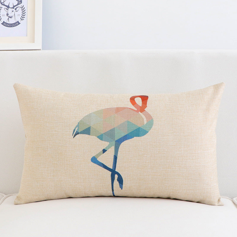 HKM-188627 Long Shape Cotton-Linen Blend Pillow Cover for Office and Car Use - Size 30x50cm