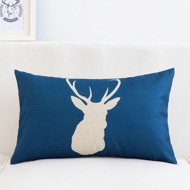 HKM-188627 Long Shape Cotton-Linen Blend Pillow Cover for Office and Car Use - Size 30x50cm