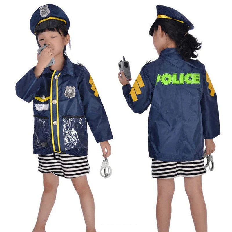 KTX-188755 Kids Role Play Costume Set - Firefighter, Chef, Police, Engineer - Pretend Play Toys for Ages 5 and Up