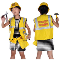 HKM-188755 Kids Role Play Costume Set - Firefighter, Chef, Police, Engineer - Pretend Play Toys for Ages 5 and Up