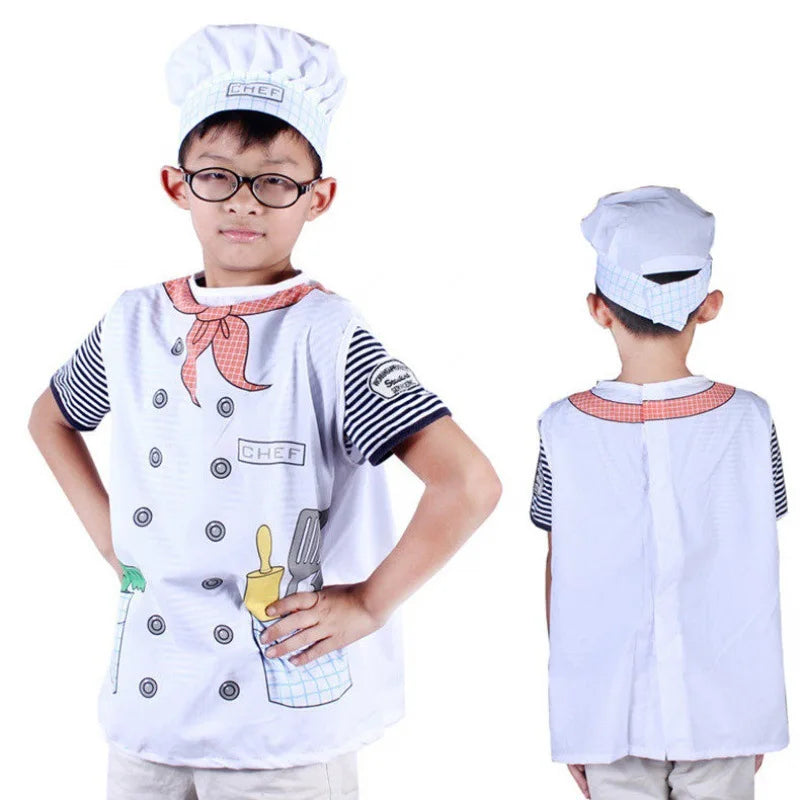 KTX-188755 Kids Role Play Costume Set - Firefighter, Chef, Police, Engineer - Pretend Play Toys for Ages 5 and Up