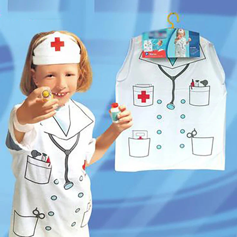 KTX-188755 Kids Role Play Costume Set - Firefighter, Chef, Police, Engineer - Pretend Play Toys for Ages 5 and Up