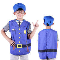 HKM-188755 Kids Role Play Costume Set - Firefighter, Chef, Police, Engineer - Pretend Play Toys for Ages 5 and Up