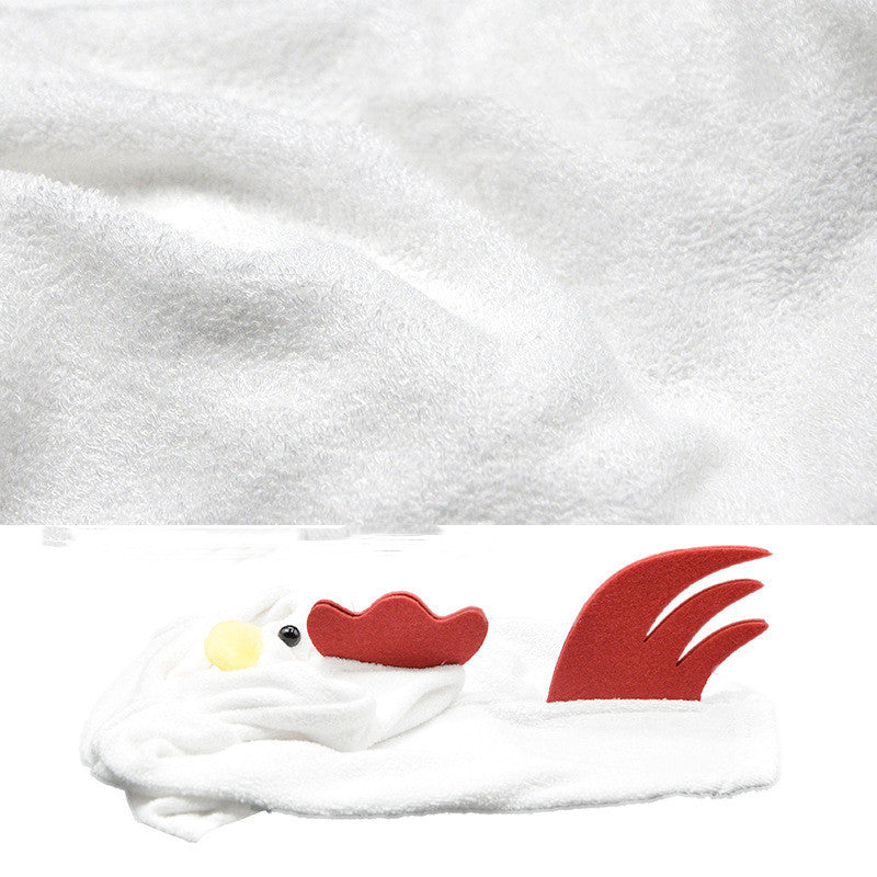 HKM-189075 Cozy Cotton Rooster Style Dog Hoodie Sweater in White