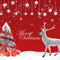 HKM-189267 Santa Claus Christmas Tree Wall Mural Sticker - Waterproof PVC Decor (2 Pieces)