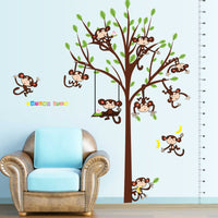 HKM-189267 Santa Claus Christmas Tree Wall Mural Sticker - Waterproof PVC Decor (2 Pieces)