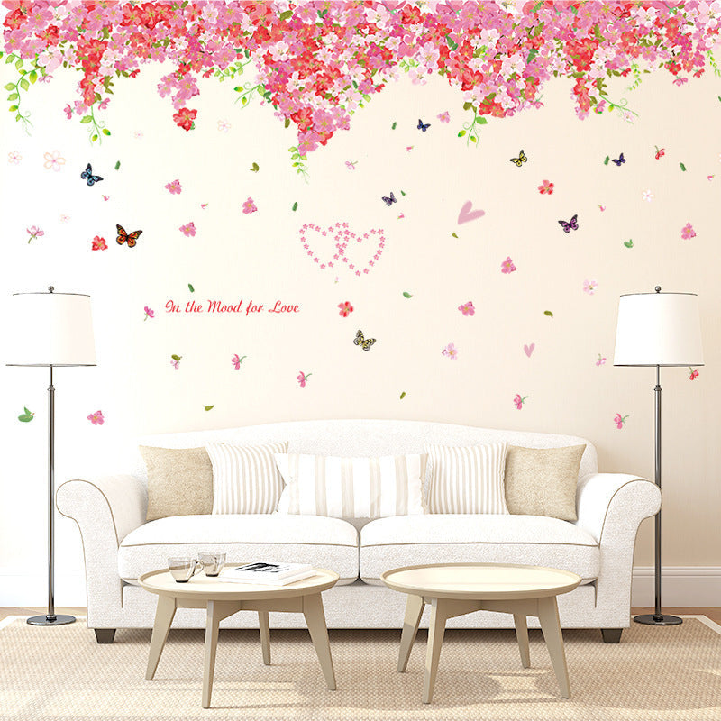 HKM-189267 Santa Claus Christmas Tree Wall Mural Sticker - Waterproof PVC Decor (2 Pieces)