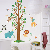 HKM-189267 Santa Claus Christmas Tree Wall Mural Sticker - Waterproof PVC Decor (2 Pieces)