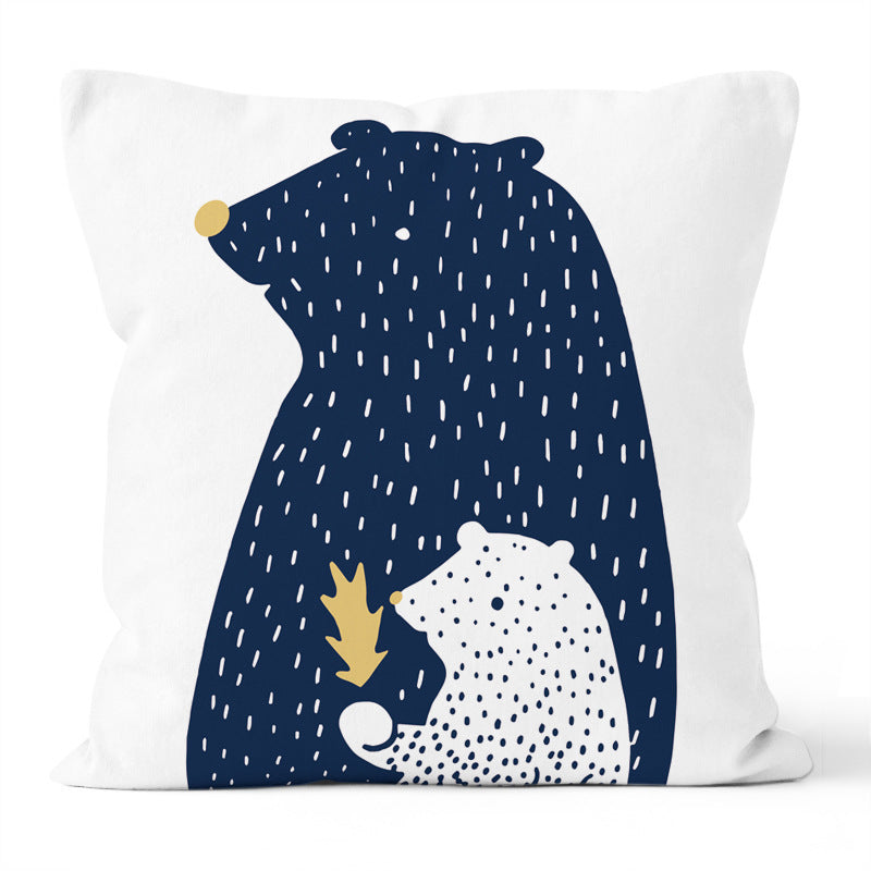 KTX-189331 Modern Super Soft Short Plush Pillow Cover - 45 x 45 cm Star Wishing Bear Design