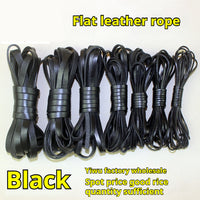 HKM-189331 Solid Color Cowhide Strip Rope - Multiple Widths and Thicknesses Available