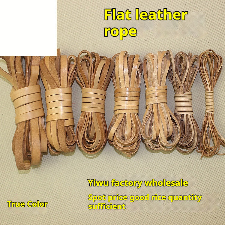 KTX-189331 Solid Color Cowhide Strip Rope - Multiple Widths and Thicknesses Available