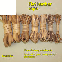 HKM-189331 Solid Color Cowhide Strip Rope - Multiple Widths and Thicknesses Available