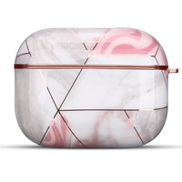 HKM-189395 Marble IMD Protective Sleeve for AirPods 1/2 and AirPods Pro 3rd Gen - Simple Flip Design
