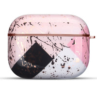 HKM-189395 Marble IMD Protective Sleeve for AirPods 1/2 and AirPods Pro 3rd Gen - Simple Flip Design