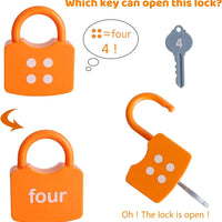 HKM-189459 Educational Number and Alphabet Learning Lock and Key Matching Game for Kids