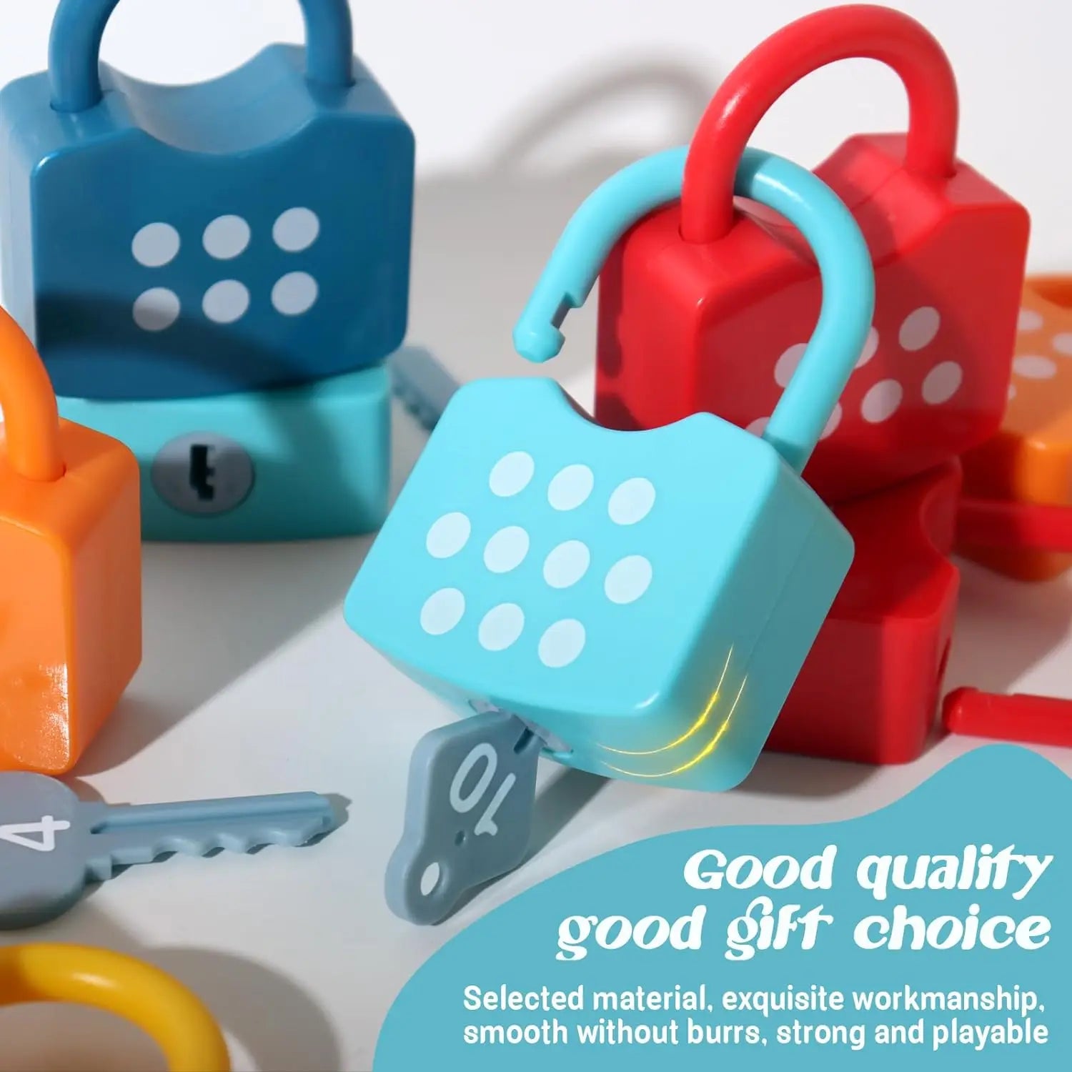 Educational Number and Alphabet Learning Lock and Key Matching Game for Kids