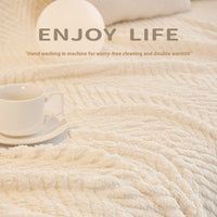 HKM-189651 All-Season Double-Sided Plush Towel Cover for Sofas and Air Conditioners - Herringbone Pattern