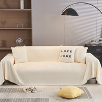 HKM-189651 All-Season Double-Sided Plush Towel Cover for Sofas and Air Conditioners - Herringbone Pattern