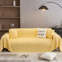 HKM-189651 All-Season Double-Sided Plush Towel Cover for Sofas and Air Conditioners - Herringbone Pattern