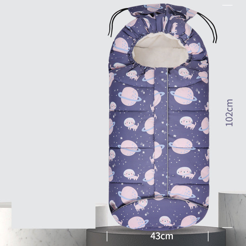 HKM-189651 Cozy Coral Fleece Newborn Quilt with Two-Way Zipper for Winter Warmth
