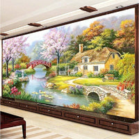 HKM-189651 Diamond Embroidered Living Room Art - Manual Cotton Canvas, Precision Printing 153*82