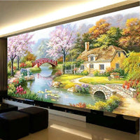 HKM-189651 Diamond Embroidered Living Room Art - Manual Cotton Canvas, Precision Printing 153*82
