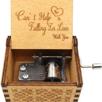 HKM-189651 Falling in Love Hand Crank Wooden Music Box for Romantic Gifts