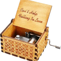 HKM-189651 Falling in Love Hand Crank Wooden Music Box for Romantic Gifts