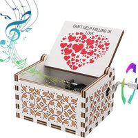 HKM-189651 Falling in Love Hand Crank Wooden Music Box for Romantic Gifts