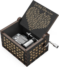 HKM-189651 Falling in Love Hand Crank Wooden Music Box for Romantic Gifts