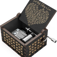 HKM-189651 Falling in Love Hand Crank Wooden Music Box for Romantic Gifts