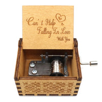 HKM-189651 Falling in Love Hand Crank Wooden Music Box for Romantic Gifts