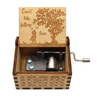 HKM-189651 Falling in Love Hand Crank Wooden Music Box for Romantic Gifts