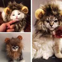 HKM-189651 Lion Mane Wig Costume for Small Dogs and Cats – Festive Headwear for Halloween and Parties