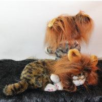 HKM-189651 Lion Mane Wig Costume for Small Dogs and Cats – Festive Headwear for Halloween and Parties
