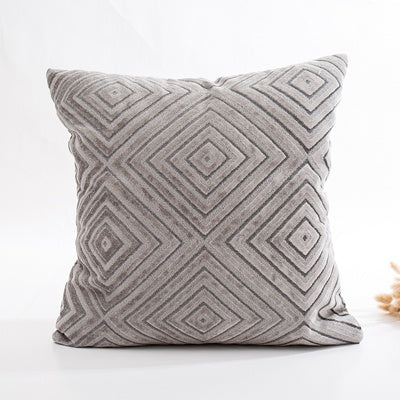HKM-189715 Solid Color Striped Pillowcase in Spandex Material - 45x45cm for Living Room and Bedroom