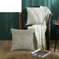 HKM-189715 Solid Color Striped Pillowcase in Spandex Material - 45x45cm for Living Room and Bedroom