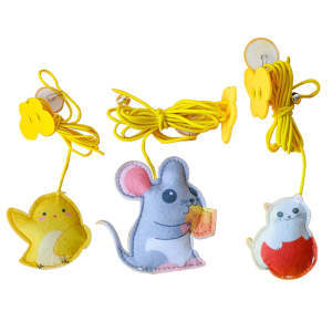HKM-189843 Interactive Telescopic Cat Toy with Feather and Elastic Rope for Engaging Playtime