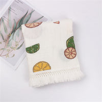 HKM-189971 Children's Pure Cotton Printed Tassel Blanket - Soft, Skin-Friendly Baby Gauze for All Seasons (100x120cm)