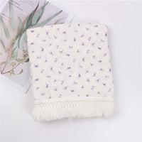 HKM-189971 Children's Pure Cotton Printed Tassel Blanket - Soft, Skin-Friendly Baby Gauze for All Seasons (100x120cm)