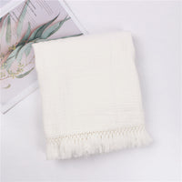 HKM-189971 Children's Pure Cotton Printed Tassel Blanket - Soft, Skin-Friendly Baby Gauze for All Seasons (100x120cm)
