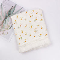 HKM-189971 Children's Pure Cotton Printed Tassel Blanket - Soft, Skin-Friendly Baby Gauze for All Seasons (100x120cm)
