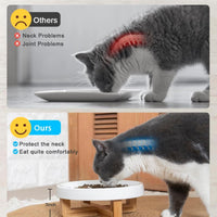 HKM-190163 Ceramic Slow Feed Pet Bowl for Healthy Eating for Cats and Small Dogs