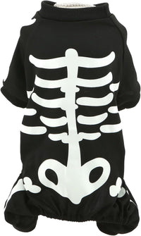 HKM-190291 Glow-in-the-Dark Skeleton Jumpsuit for Small Dogs - Breathable and Stretchy Halloween Costume