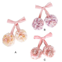 HKM-190355 Yarn Ball Pendant Decorations in Pink White Yellow and Pink White Purple - 11CM Diameter, 1M Length