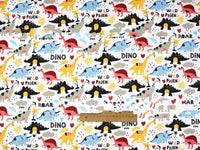 HKM-190483 Dinosaur Print Cotton Twill Pillow Cover for Kids' Bedding and Curtains