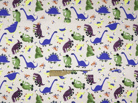 HKM-190483 Dinosaur Print Cotton Twill Pillow Cover for Kids' Bedding and Curtains